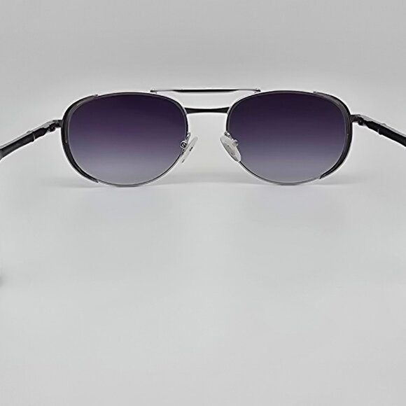 Clocks and Colours Fast Lane Silver Frame Black Gradient Lens Aviator Sunglasses - Picture 4 of 12